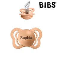 Bibs Couture Sut med navn (Peach) Anatomisk Silikone Str.1